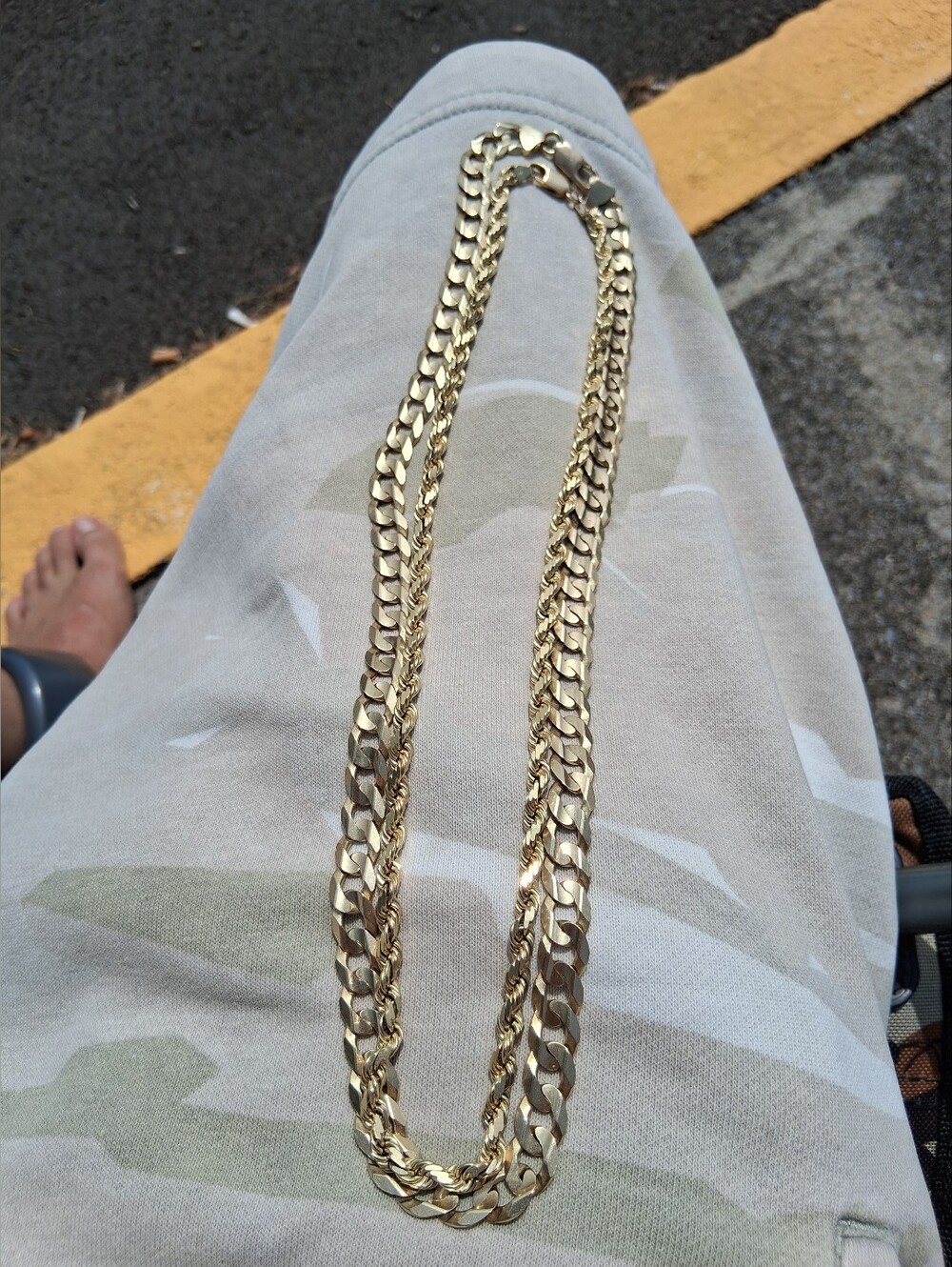 10k Gold Solid Cuban Link Chain 10 mm 22 Inch Heavy Too